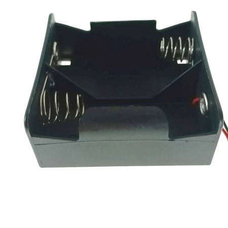 Carcasa suport pentru 2 baterii tip R20/D, PR-3869-04870, conectori cu 2 fire, neagra [4]