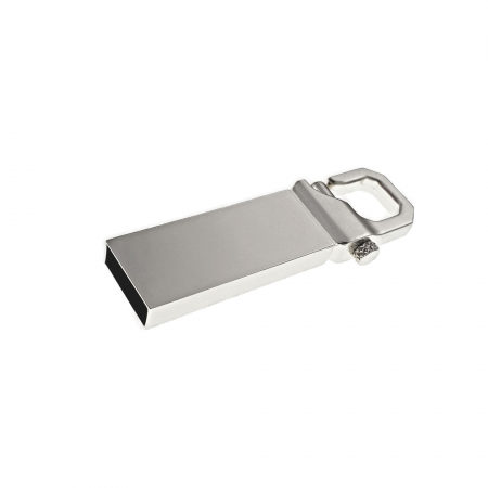 Accesorii memorii USB - Carcasa USB-09 , pentru memorie USB, din metal , tip breloc cu carlig de prindere, argintie