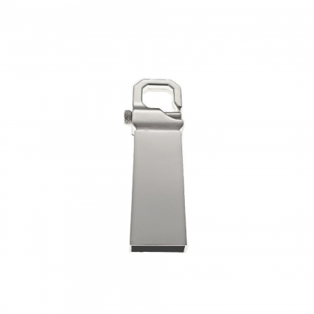 Carcasa USB-09 , pentru memorie USB, din metal , tip breloc cu carlig de prindere, argintie [2]