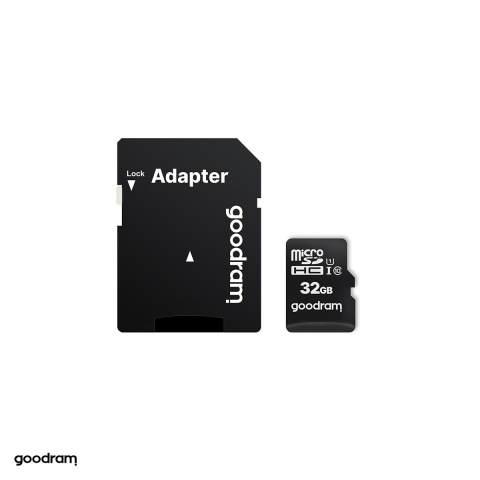 Carduri 32 Gb - Card de memorie GoodRam 32GB microSDHC clasa 10 UHS-I cu adaptor SD, viteza citire 100 MB/s