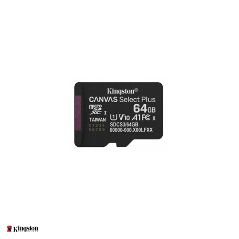 Medii de stocare - Card de memorie Kingston microSDXC 64GB Canvas Select+ G3 100MB s cu Adaptor SD, viteza citire 100 MB/s