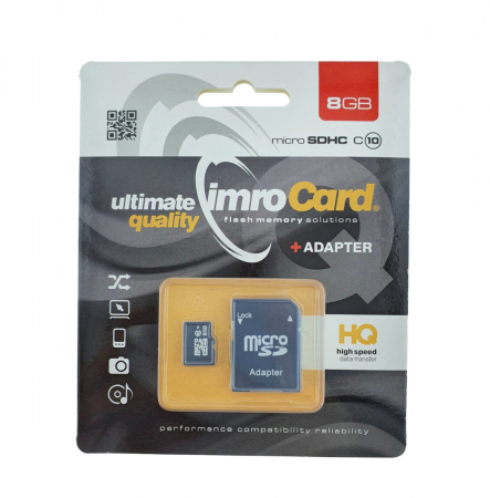 Carduri memorie - Card de memorie micro SDHC 8 Gb clasa 10, Imro 01547, cu adaptor