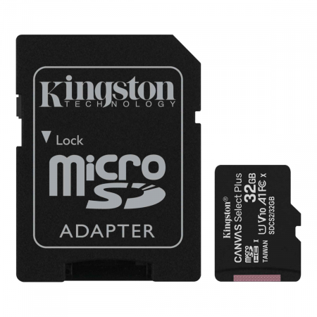 Carduri 32 Gb - Card de memorie MicroSD Kingston Canvas Select Plus, 32GB, UHS-I, 100MB/s, cu adaptor