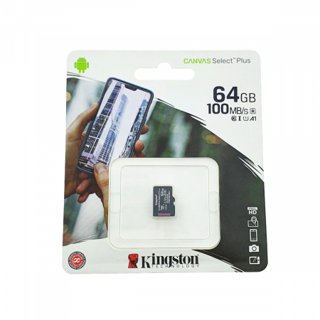 Card de memorie MicroSD, Kingston Canvas Select Plus, 64GB, UHS-I, 100MB/s, fara adaptor SD [2]