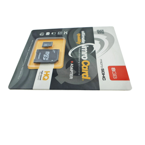 Card de memorie microSDHC 8GB Clasa 4 + Adaptor SD, Imro 01546, pentru Camera Foto, Navigatie GPS [1]