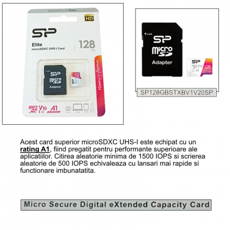 Card de memorie Silicon Power Elite microSDXC, 128 GB, UHS-I, A1, V10 [4]