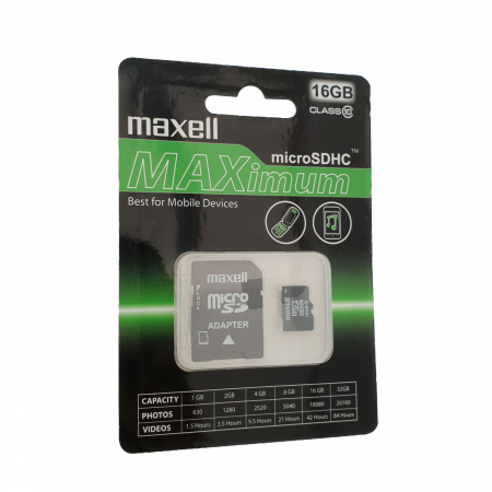 Carduri 16 Gb - Card Maxell microSDHC 16 Gb clasa 10 cu adaptor, MAXimum