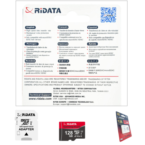 Card memorie 128GB microSDXC UHS-I U3 V30 A1, RiDATA Gaming PLUS, cu adaptor SD, clasa 10, 4K [2]