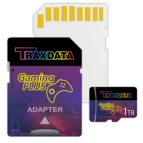 Carduri 1 TB - Card Memorie microSDXC 1 TB Traxdata Gaming Plus, U3, V30, A2, cu Adaptor SD, pentru Telefoane, Console, Camera 4K