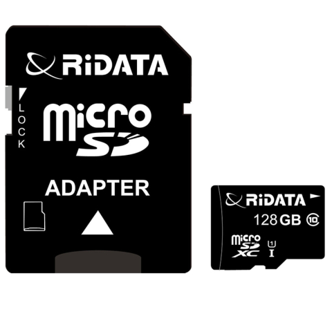 Card Memorie microSDXC 128GB RIDATA, Clasa 10, UHS-I U1 A1, Adaptor SD Inclus, pentru Telefoane, Camera Foto, Nintendo Switch [1]
