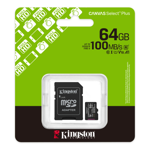 Card Memorie microSDXC Kingston Canvas Select Plus 64GB, Clasa A1, U1, V10, cu Adaptor SD, pentru Telefoane Android, Camera Foto si Drona [2]
