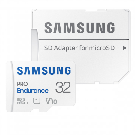 Carduri 32 Gb - Card microSDHC 32 Gb, Samsung Pro Endurance, U1, V10, 100/30/Mb/s, cu adaptor