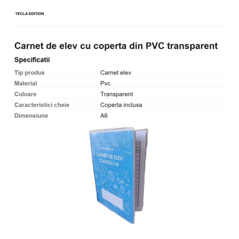 Carnet de elev cu coperta din PVC transparent [2]