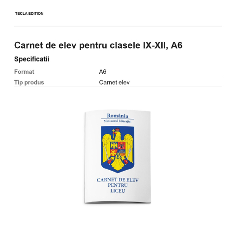 Carnet de elev pentru clasele IX-XII, A6 [2]