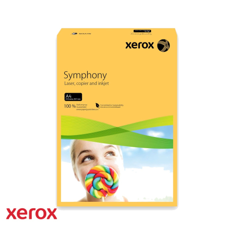 Carton si hartie speciala - Carton copiator colorat Xerox Symphony, galben mid, A4, 160 g/mp, 250 coli/top, pentru imprimante si copiatoare