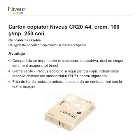 Carton copiator Niveus CR20 A4, crem, 160 g/mp, 250 coli [1]