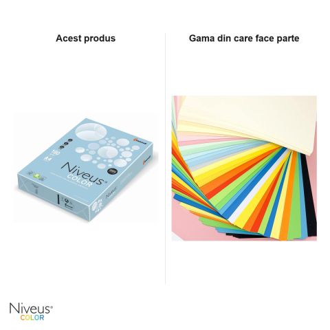 Carton copiator Niveus OBL70 A4, albastru ice pal, 160 g/mp, 250 coli [4]