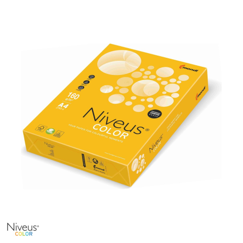Hartie copiator - Carton copiator Niveus SY40 A4, galben intens, 160 g/mp, 250 coli
