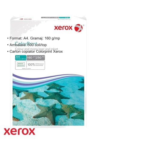 Carton copiator Xerox Colorprint A4, 160 g/mp, alb intens, pentru imprimante laser, inkjet si copiatoare [2]
