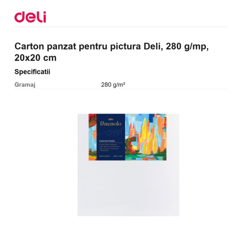 Carton panzat pentru pictura Deli, 280 g/mp, 20x20 cm [2]