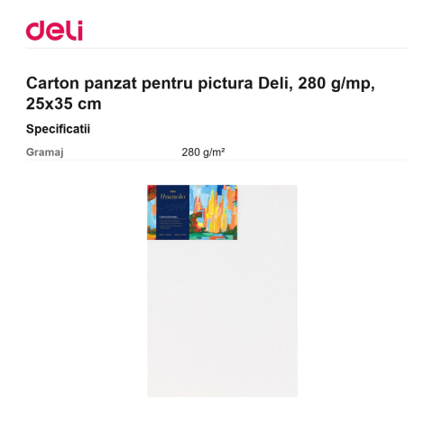 Carton panzat pentru pictura Deli, 280 g/mp, 25x35 cm [2]