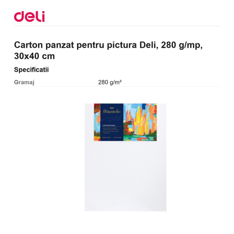 Carton panzat pentru pictura Deli, 280 g/mp, 30x40 cm [2]