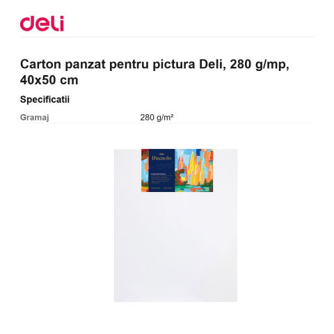 Carton panzat pentru pictura Deli, 280 g/mp, 40x50 cm [2]