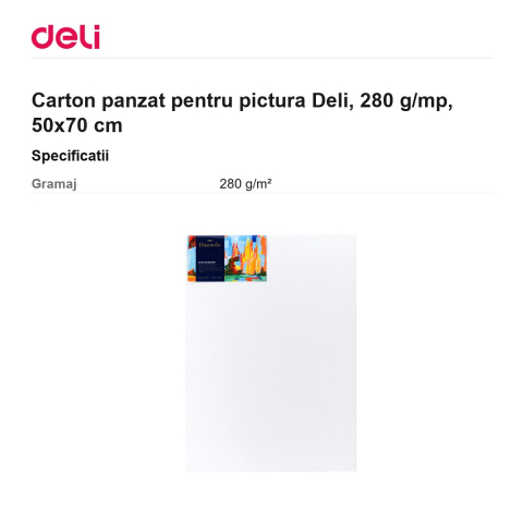 Carton panzat pentru pictura Deli, 280 g/mp, 50x70 cm [2]
