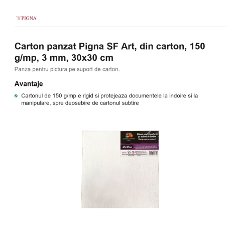 Carton panzat Pigna SF Art, 150 g/mp, 3 mm, 30x30 cm [1]