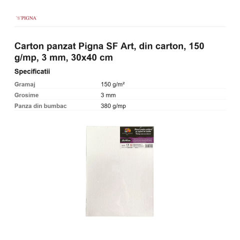 Carton panzat Pigna SF Art, 150 g/mp, 3 mm, 30x40 cm [2]
