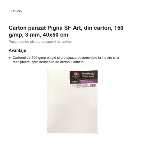 Carton panzat Pigna SF Art, 150 g/mp, 3 mm, 40x50 cm [1]