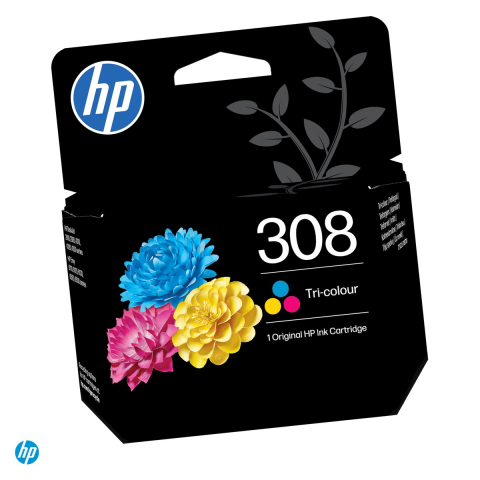 Cartuse inkjet - Cartus de cerneala HP 308, 3 ml, cerneala dye, randament 120 pagini, pentru HP DeskJet si HP Envy, tricolor, 7FP20UE