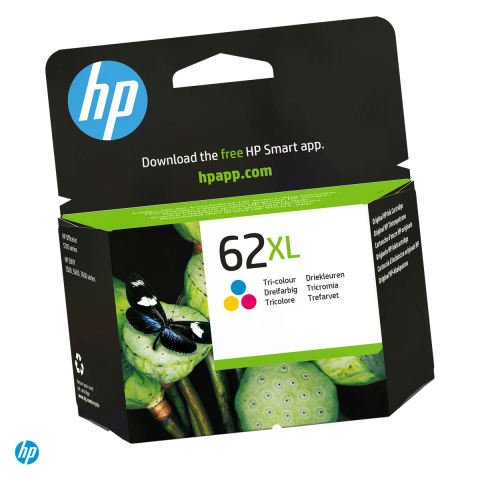 Cartuse inkjet - Cartus de cerneala HP 62XL, capacitate mare, 11,5 ml, cerneala dye, randament 415 pagini, pentru HP Envy si HP OfficeJet, tricolor, C2P07AE