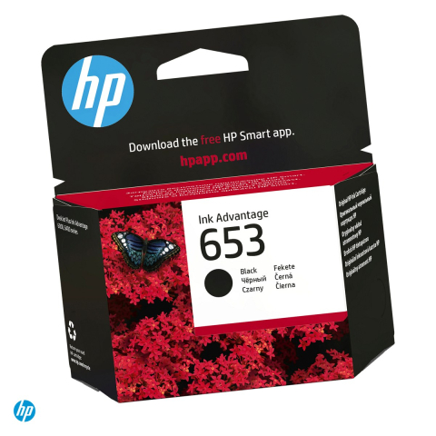 Cartuse inkjet - Cartus de cerneala HP 653 Ink Advantage, 6 ml, cerneala pigment, randament 360 pagini, pentru HP DeskJet Ink Advantage, negru, 3YM75AE