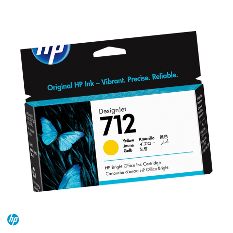 Cartuse inkjet - Cartus de cerneala HP 712 DesignJet, 29 ml, cerneala dye, pentru DesignJet T210, T230, T250, T630, T650, galben, 3ED69A