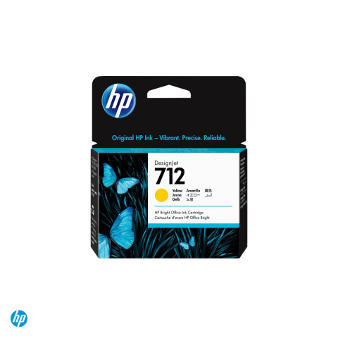 Cartus de cerneala HP 712 DesignJet, 29 ml, cerneala dye, pentru DesignJet T210, T230, T250, T630, T650, galben, 3ED69A [3]