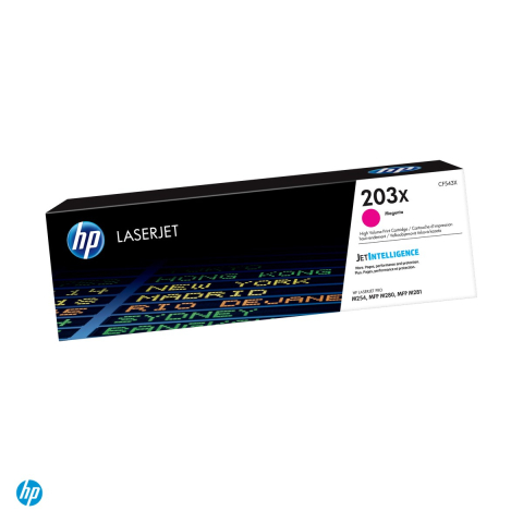 Tonere laser - Cartus toner HP 203X, capacitate mare, randament 2.500 de pagini, pentru HP Color LaserJet Pro M254, MFP M280, M281, magenta, CF543X