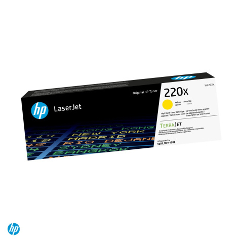 Tonere laser - Cartus toner HP 220X, randament aproximativ 5.500 de pagini, pentru HP Color LaserJet Pro 4202 si MFP 4302, galben, W2202X