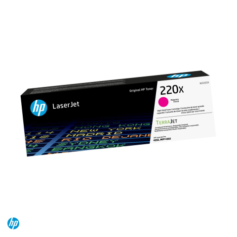Tonere laser - Cartus toner HP 220X, randament aproximativ 5.500 de pagini, pentru HP Color LaserJet Pro 4202 si MFP 4302, magenta, W2203X
