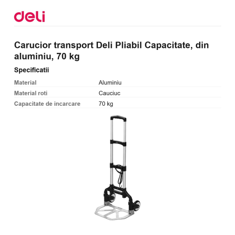 Carucior transport Deli Pliabil Capacitate, din aluminiu, 70 kg [2]
