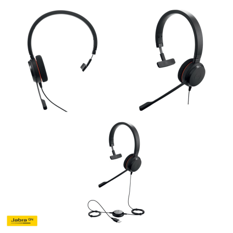Casca cu fir mono Jabra Evolve 20 MS, USB-A, controler de apel pe cablu, microfon cu anulare a zgomotului, optimizata Microsoft Teams, negru, 4993-823-109 [3]