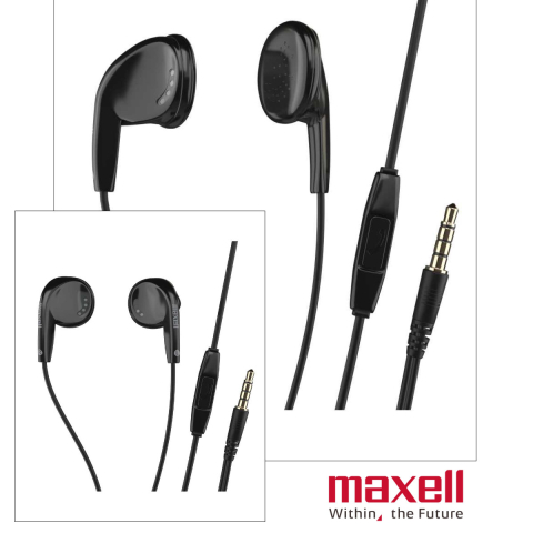 Casti audio semi-in-ear, Maxell Sound and Talk PureBuds, cu microfon incorporat si jack 3.5mm, pentru utilizare zilnica si apeluri, driver puternic 15mm, negre [4]