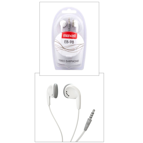 Casti audio semi-in-ear, Maxell Sound To The Max EB-98, cu jack 3.5mm, pentru utilizare zilnica, design confortabil, albe [1]