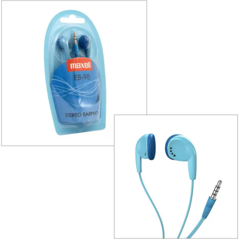 Casti audio semi-in-ear, Maxell Sound To The Max EB-98, cu jack 3.5mm, pentru utilizare zilnica, design semicircular confortabil, albastre [1]