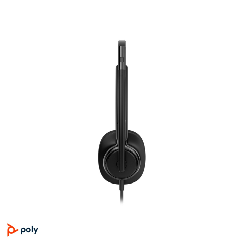 Casti cu fir HP Poly Mission 425 Stereo Classic, USB-C cu adaptor USB-A, microfon cu reducere AI a zgomotului, buton Microsoft Teams, SoundGuard Digital, negru, C01B3AA [4]