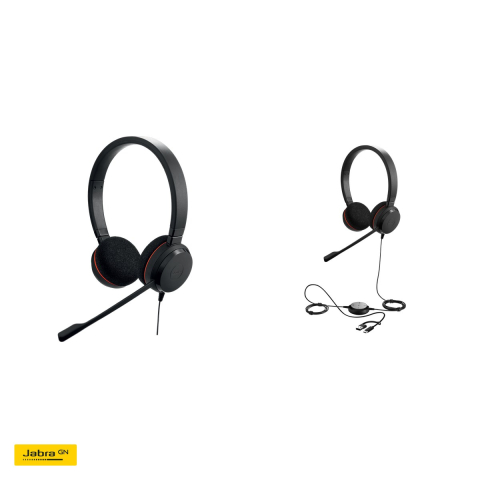 Casti cu fir Jabra Evolve 20 MS Stereo, USB-C/A, controler de apel pe cablu, pernite din spuma, optimizate Microsoft Teams, negru, 4999-823-169 [3]