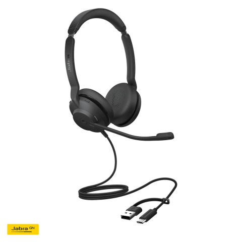Accesorii IT - Casti cu fir Jabra Evolve2 30 SE MS Stereo, USB-C/A, doua microfoane, busylight integrat, buton Microsoft Teams, certificate Microsoft Teams, negru, 23189-999-779