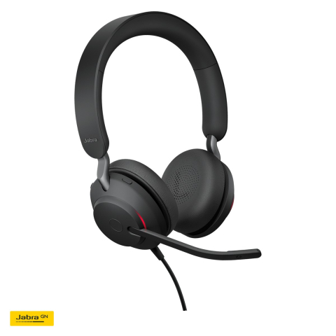 Casti - Casti cu fir Jabra Evolve2 40 SE UC Stereo, USB-C/A, trei microfoane digitale, difuzoare de 40 mm, optimizate pentru platforme UC, negru, 24189-989-799