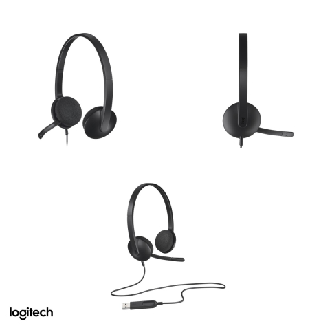 Casti cu fir Logitech H340 USB, microfon cu reducere a zgomotului, plug-and-play, cablu de 1,8 m, certificate Works With Chromebook, negru, 981-000475 [3]