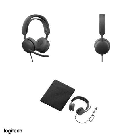 Casti cu fir over-ear Logitech Zone Wired 2 cu ANC hibrid adaptiv, USB-C cu adaptor USB-A, doua microfoane cu algoritmi AI, difuzoare de 40 mm, grafit, 981-001619 [3]